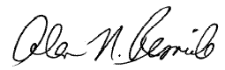 Interim dean Alan N. Resnick's signature.